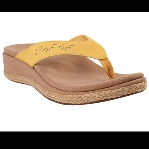 Revitalign Sunshine Yellow Kate Wedge Comfortable Summer Vacation Beach Sandal